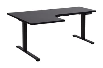 Bina L-formet Skrivebord 109x160 cm i Malt Tre - Svart - Møbler - Bord - Kontorbord - Skrivebord - Hev og senkbart skrivebord