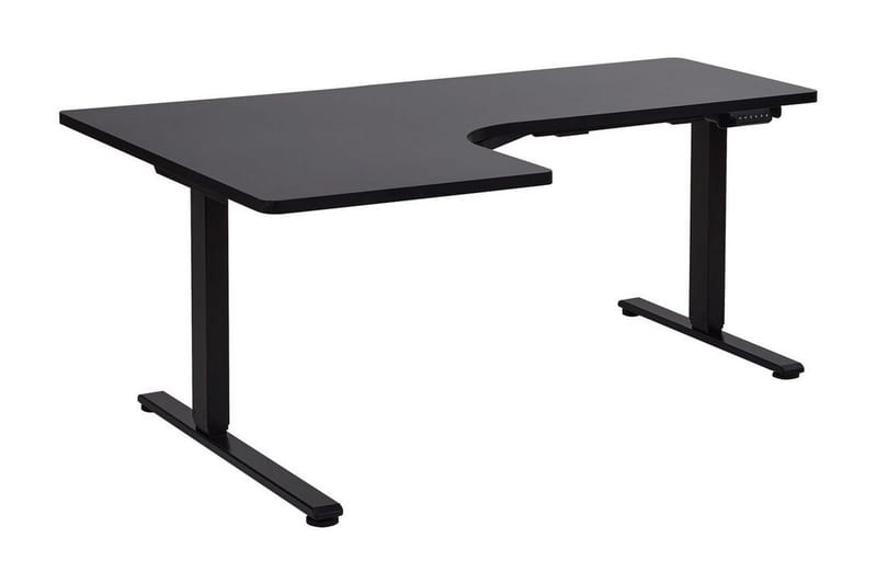Bina L-formet Skrivebord 109x160 cm i Malt Tre - Svart - Møbler - Bord - Kontorbord - Skrivebord - Hev og senkbart skrivebord