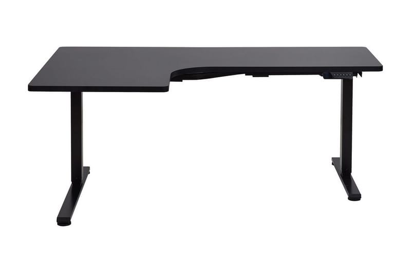 Bina L-formet Skrivebord 109x160 cm i Malt Tre - Svart - Møbler - Bord - Kontorbord - Skrivebord - Hev og senkbart skrivebord