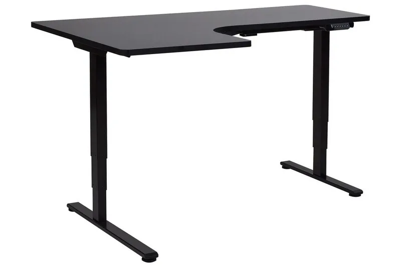 Bina L-formet Skrivebord 109x160 cm i Malt Tre, Svart