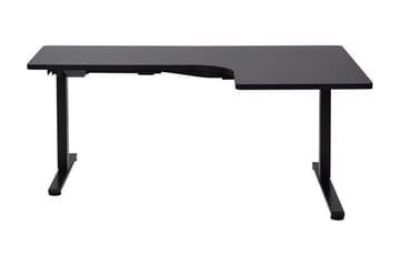 Bina L-formet Skrivebord 109x160 cm i Tre med Metallstativ - Svart - Møbler - Bord - Kontorbord - Skrivebord - Hev og senkbart skrivebord