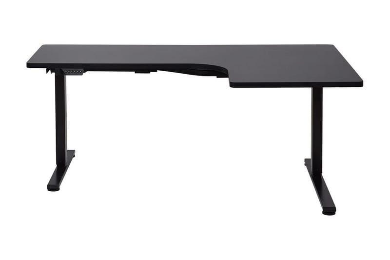 Bina L-formet Skrivebord 109x160 cm i Tre med Metallstativ - Svart - Møbler - Bord - Kontorbord - Skrivebord - Hev og senkbart skrivebord