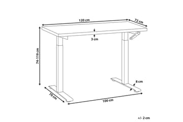 Bina Skrivebord 72x120 cm i Malt Tre - Svart - Møbler - Bord - Kontorbord - Skrivebord - Hev og senkbart skrivebord
