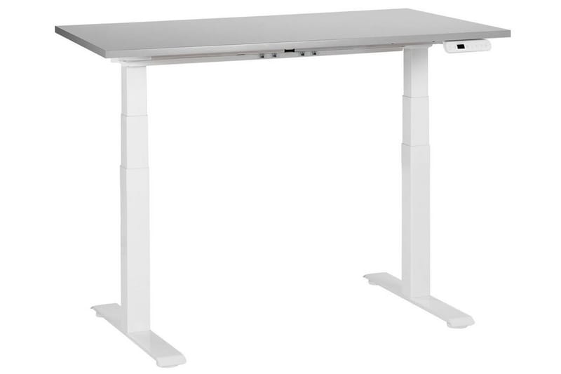 Bina Skrivebord 72x120 cm i Tre med Metallstativ, Grå|Hvit