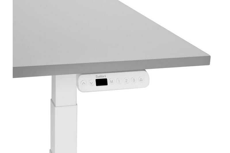 Bina Skrivebord 72x120 cm i Tre med Metallstativ - Grå|Hvit - Møbler - Bord - Kontorbord - Skrivebord - Hev og senkbart skrivebord