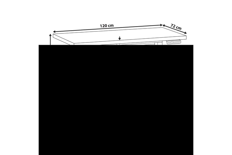 Bina Skrivebord 72x120 cm i Tre med Metallstativ - Grå|Hvit - Møbler - Bord - Kontorbord - Skrivebord - Hev og senkbart skrivebord