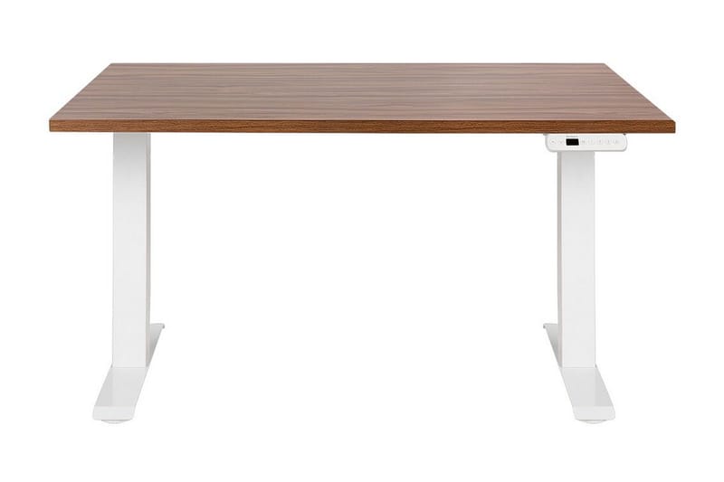 Bina Skrivebord 72x120 cm i Tre med Metallstativ - Mørkt Tre|Hvit - Møbler - Bord - Kontorbord - Skrivebord - Hev og senkbart skrivebord