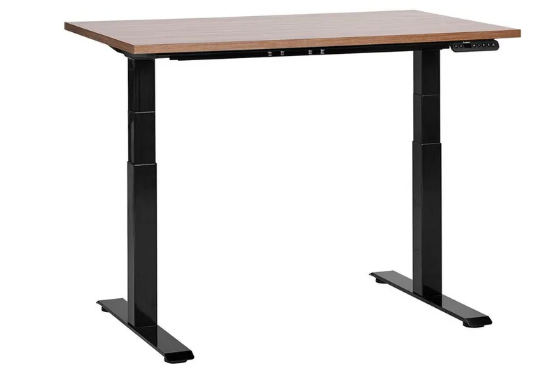 Bina Skrivebord 72x120 cm i Tre med Metallstativ, Mørkt Tre|Svart