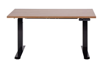 Bina Skrivebord 72x120 cm i Tre med Metallstativ - Mørkt Tre|Svart - Møbler - Bord - Kontorbord - Skrivebord - Hev og senkbart skrivebord
