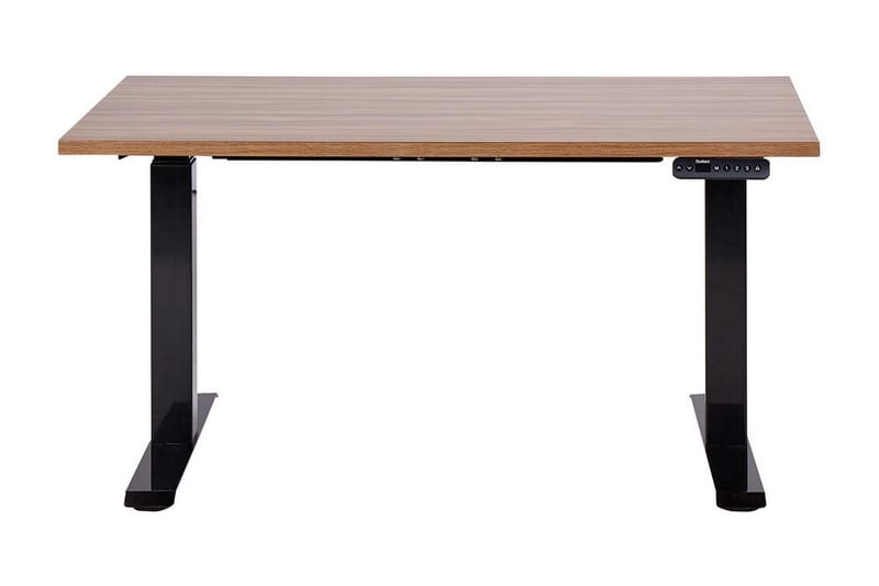 Bina Skrivebord 72x120 cm i Tre med Metallstativ - Mørkt Tre|Svart - Møbler - Bord - Kontorbord - Skrivebord - Hev og senkbart skrivebord
