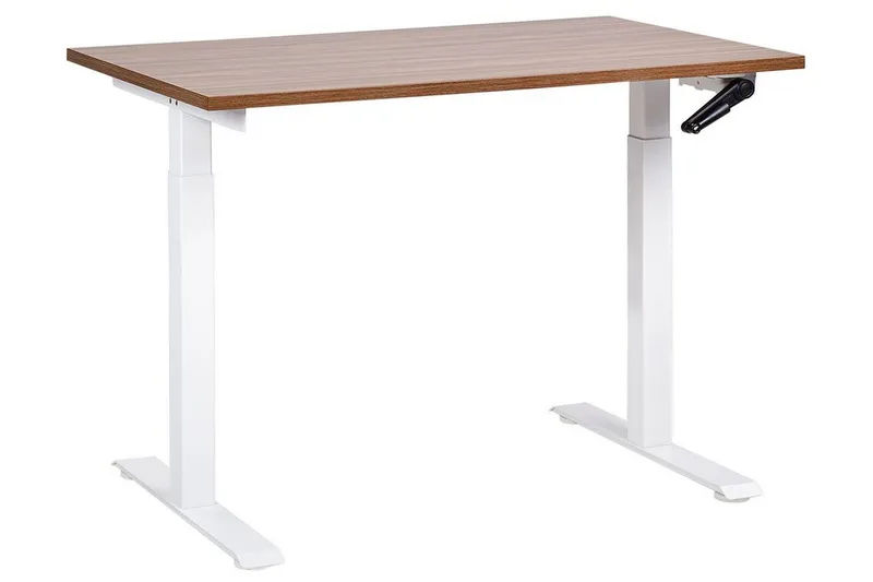 Bina Skrivebord 72x120 cm i Tre med Stålstativ, Brun|Hvit