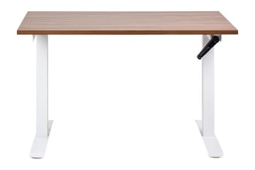 Bina Skrivebord 72x120 cm i Tre med Stålstativ - Brun|Hvit - Møbler - Bord - Kontorbord - Skrivebord - Hev og senkbart skrivebord
