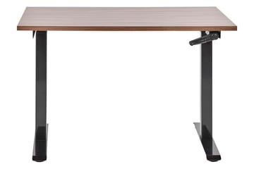 Bina Skrivebord 72x120 cm i Tre med Stålstativ - Brun|Svart - Møbler - Bord - Kontorbord - Skrivebord - Hev og senkbart skrivebord