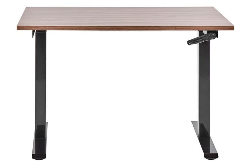 Bina Skrivebord 72x120 cm i Tre med Stålstativ - Brun|Svart - Møbler - Bord - Kontorbord - Skrivebord - Hev og senkbart skrivebord
