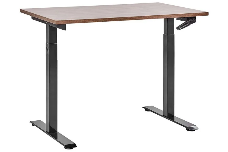 Bina Skrivebord 72x120 cm i Tre med Stålstativ, Brun|Svart