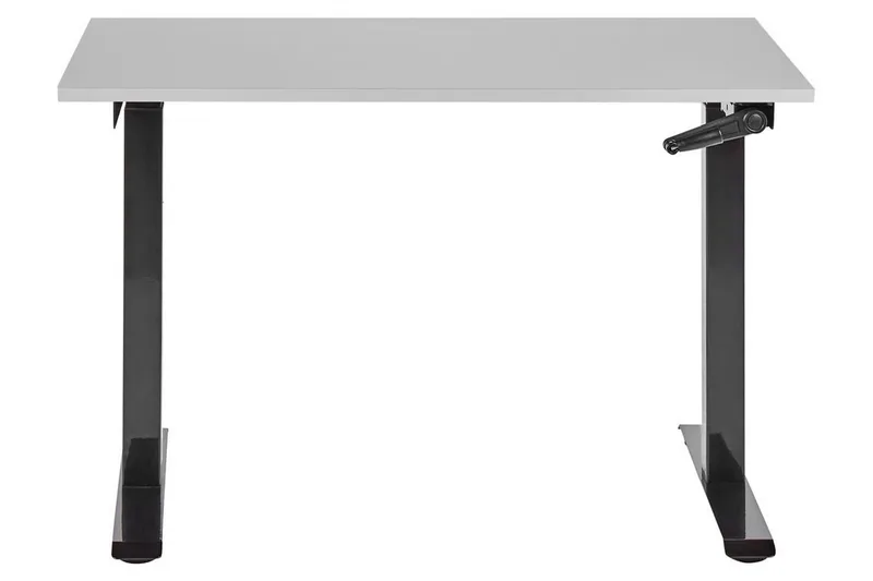 Bina Skrivebord 72x120 cm i Tre med Stålstativ - Grå|Svart - Møbler - Bord - Kontorbord - Skrivebord - Hev og senkbart skrivebord
