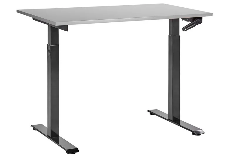Bina Skrivebord 72x120 cm i Tre med Stålstativ, Grå|Svart