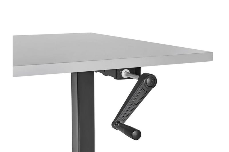 Bina Skrivebord 72x120 cm i Tre med Stålstativ - Grå|Svart - Møbler - Bord - Kontorbord - Skrivebord - Hev og senkbart skrivebord