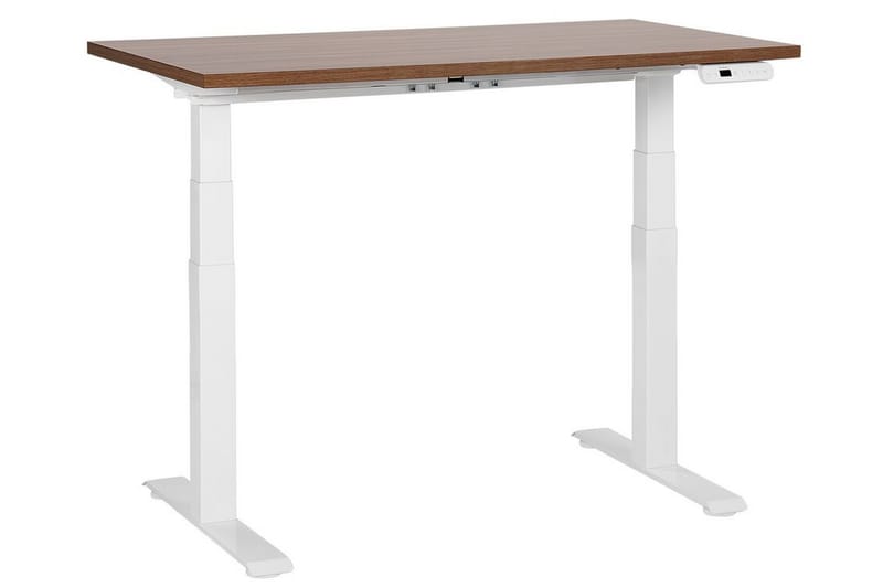 Bina Skrivebord 72x120 cm - Mørkt tre/Hvit - Møbler - Bord - Kontorbord - Skrivebord - Hev og senkbart skrivebord