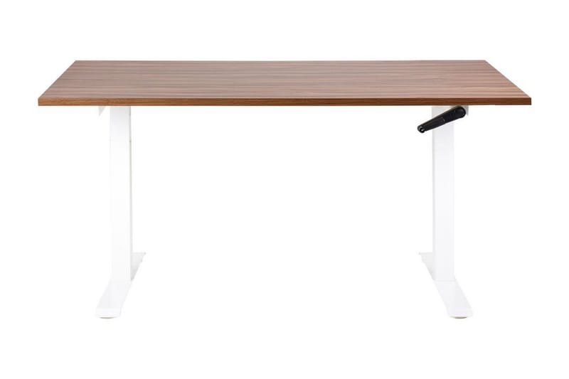 Bina Skrivebord 72x160 cm i Tre med Metallstativ - Brun|Hvit - Møbler - Bord - Kontorbord - Skrivebord - Hev og senkbart skrivebord