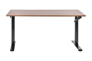 Bina Skrivebord 72x160 cm i Tre med Metallstativ - Brun|Svart - Møbler - Bord - Kontorbord - Skrivebord - Hev og senkbart skrivebord