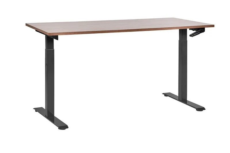 Bina Skrivebord 72x160 cm i Tre med Metallstativ, Brun|Svart