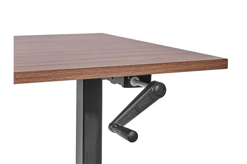 Bina Skrivebord 72x160 cm i Tre med Metallstativ - Brun|Svart - Møbler - Bord - Kontorbord - Skrivebord - Hev og senkbart skrivebord