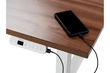 Bina Skrivebord 72x160 cm - Mørkt tre/Hvit - Møbler - Bord - Kontorbord - Skrivebord - Hev og senkbart skrivebord