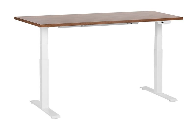 Bina Skrivebord 72x160 cm - Mørkt tre/Hvit - Møbler - Bord - Kontorbord - Skrivebord - Hev og senkbart skrivebord