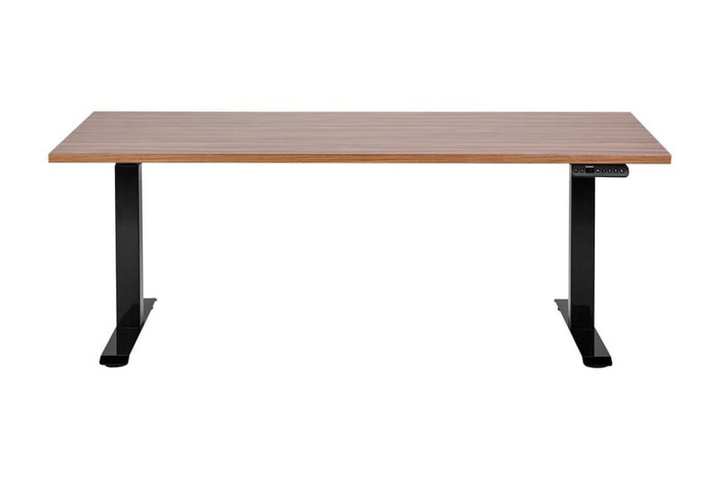 Bina Skrivebord 72x160 cm - Mørkt tre/Svart - Møbler - Bord - Kontorbord - Skrivebord - Hev og senkbart skrivebord