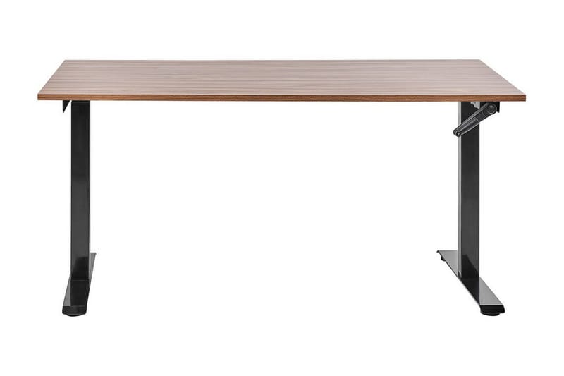 Bina Skrivebord 72x160 cm - Mørkt tre/Svart - Møbler - Bord - Kontorbord - Skrivebord - Hev og senkbart skrivebord