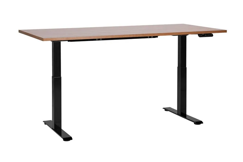 Bina Skrivebord 72x160 cm - Mørkt tre/Svart - Møbler - Bord - Kontorbord - Skrivebord - Hev og senkbart skrivebord
