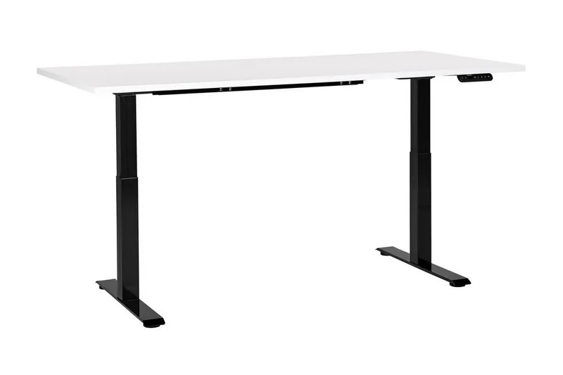 Bina Skrivebord 80x180 cm - Hvit/Svart - Møbler - Bord - Kontorbord - Skrivebord - Hev og senkbart skrivebord