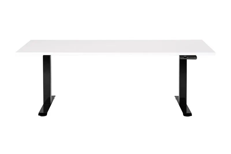 Bina Skrivebord 80x180 cm - Hvit/Svart - Møbler - Bord - Kontorbord - Skrivebord - Hev og senkbart skrivebord