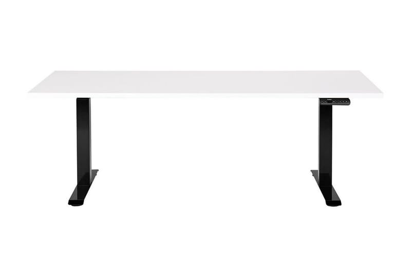 Bina Skrivebord 80x180 cm - Hvit/Svart - Møbler - Bord - Kontorbord - Skrivebord - Hev og senkbart skrivebord