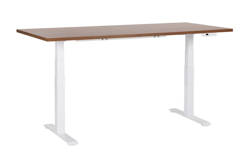 Bina Skrivebord 80x180 cm - Mørkt tre/Hvit - Møbler - Bord - Kontorbord - Skrivebord - Hev og senkbart skrivebord