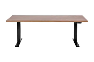 Bina Skrivebord 80x180 cm - Mørkt tre/Svart - Møbler - Bord - Kontorbord - Skrivebord - Hev og senkbart skrivebord