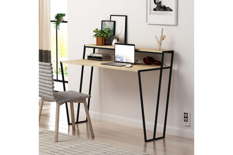 Bodsjö Skrivebord 123 cm med Oppbevaring Hylle - Brun - Møbler - Bord - Kontorbord - Skrivebord