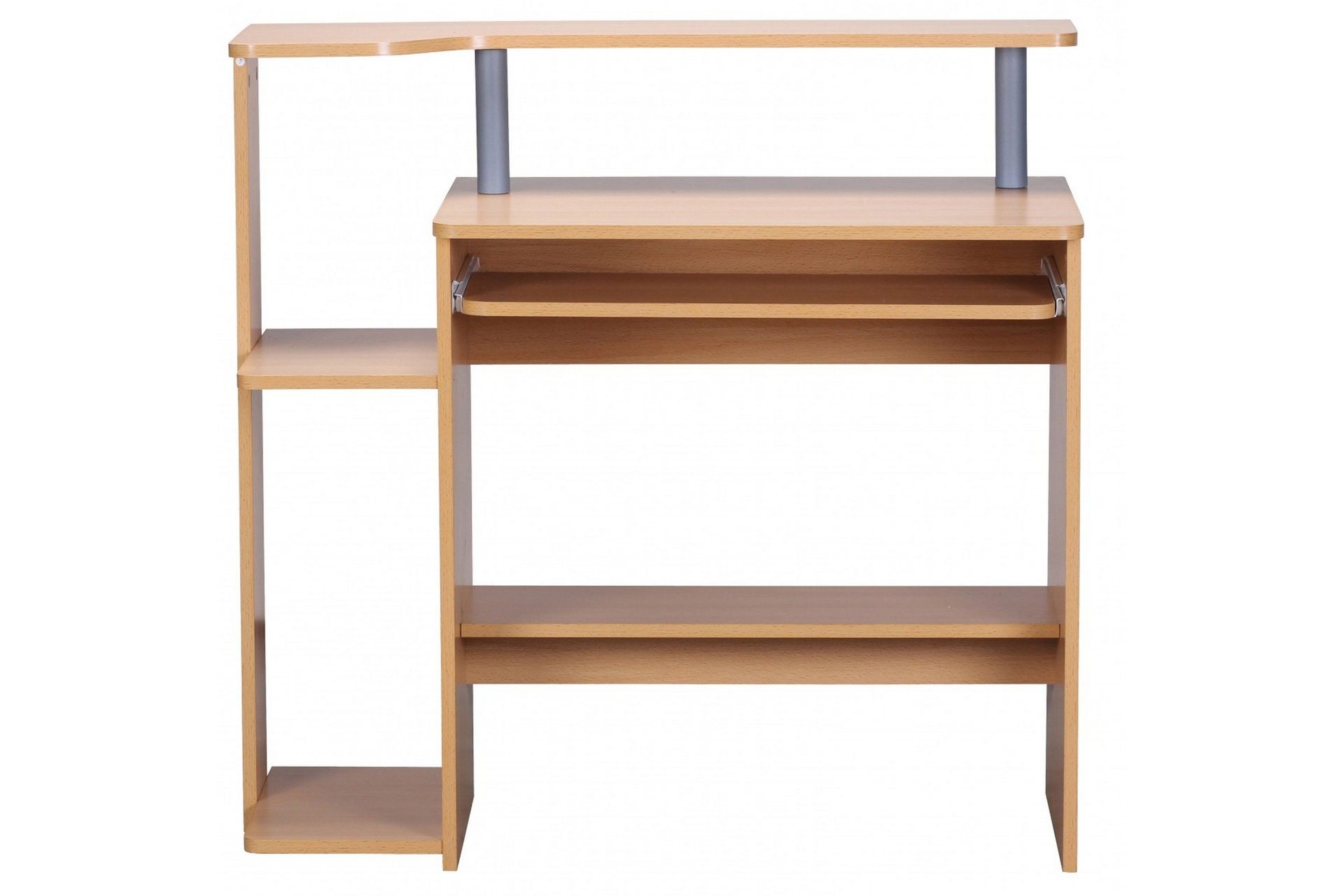 Bozanich Skrivebord 94 cm med Oppbevaring Hyller - Natur