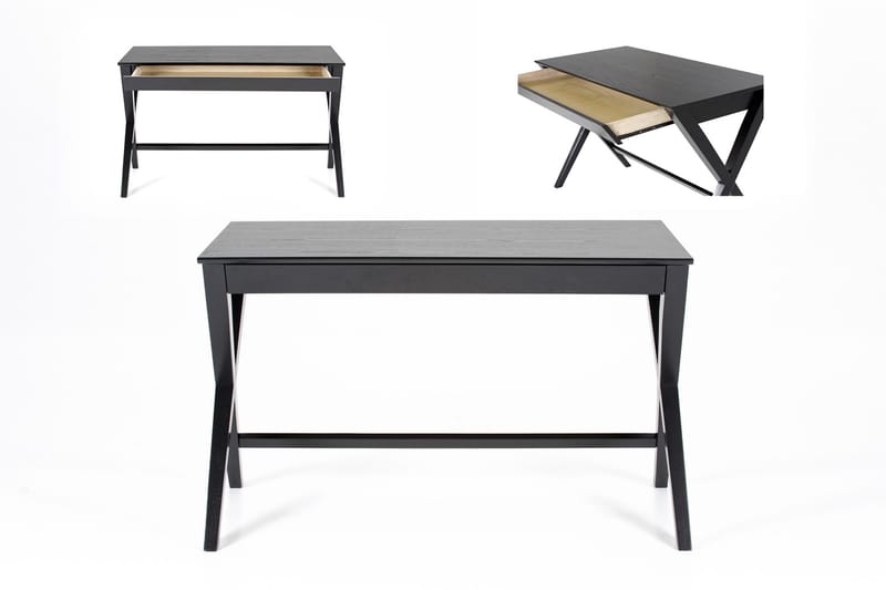Brixer Skrivebord 120 cm med Oppbevaringsskuff - Natur/Svart - Møbler - Bord - Kontorbord - Skrivebord