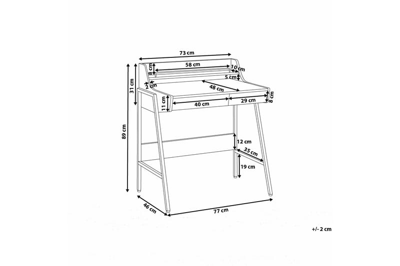Broxtona Skrivebord 77 cm med Oppbevaring - Tre/Natur - Møbler - Bord - Kontorbord - Skrivebord