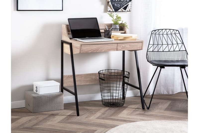 Broxtona Skrivebord 77 cm med Oppbevaring - Tre/Natur - Møbler - Bord - Kontorbord - Skrivebord