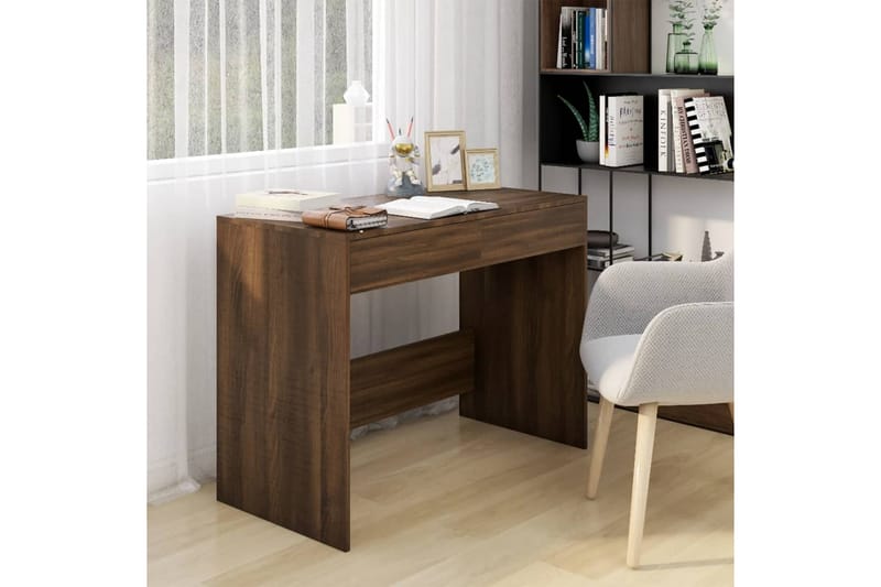 Skrivebord brun eik 101x50x76,5 cm sponplate - Brun - Skrivebord