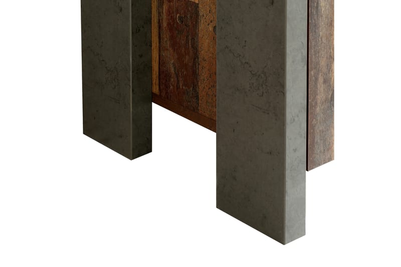 Cadle Skrivebord 127 cm med Oppbevaringsskuff + Skap - Brun/Grå - Skrivebord