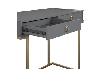 Camila Skrivebord 106cm m Oppbevaring 2 Skuffer Grafitgrå/Me - CosmoLiving - Møbler - Bord - Kontorbord - Skrivebord