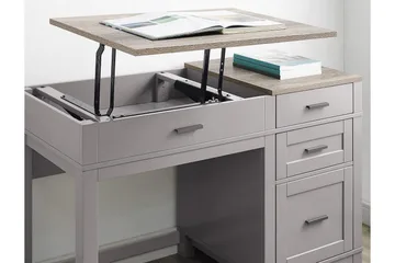 Carver Skrivebord 120 cm Grå - Møbler - Bord - Kontorbord - Skrivebord - Hev og senkbart skrivebord