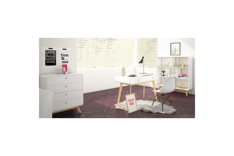 Skrivebord Cassie Hvit/Hvit - Hvit/Hvit - Møbler - Bord - Kontorbord - Skrivebord