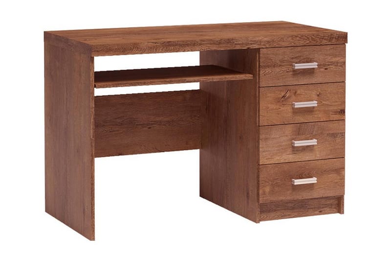 Castillia Skrivebord 120 cm med Oppbevaring 4 Skuffer + Hyll - Lyse Ask - Møbler - Bord - Kontorbord - Skrivebord