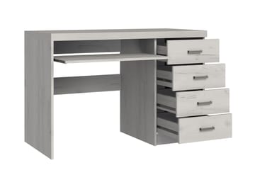 Castillia Skrivebord 120 cm med Oppbevaring 4 Skuffer + Hyll - Lyse Ask - Møbler - Bord - Kontorbord - Skrivebord