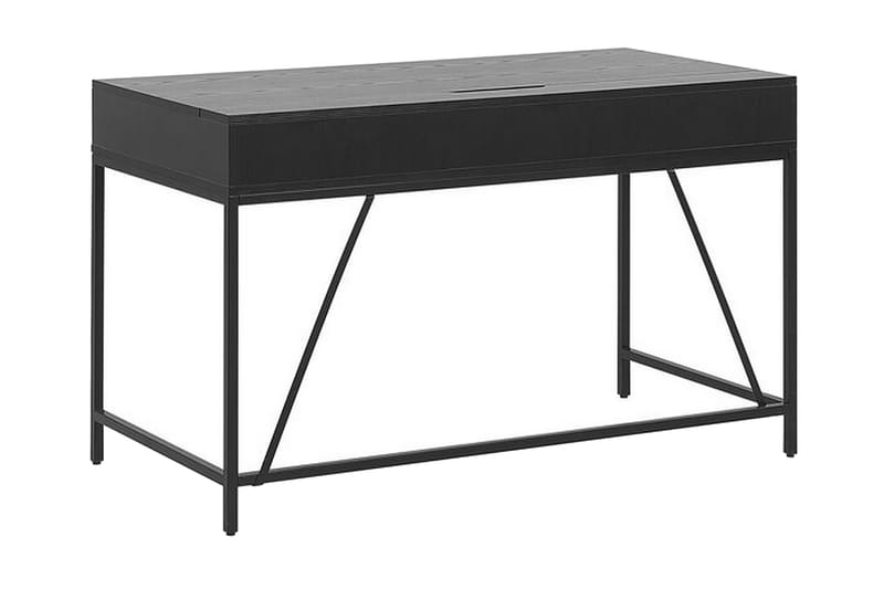 Cebolleros Skrivebord 120 cm med Oppbevaring 2 Skuffer - Svart/Lyst Tre - Skrivebord